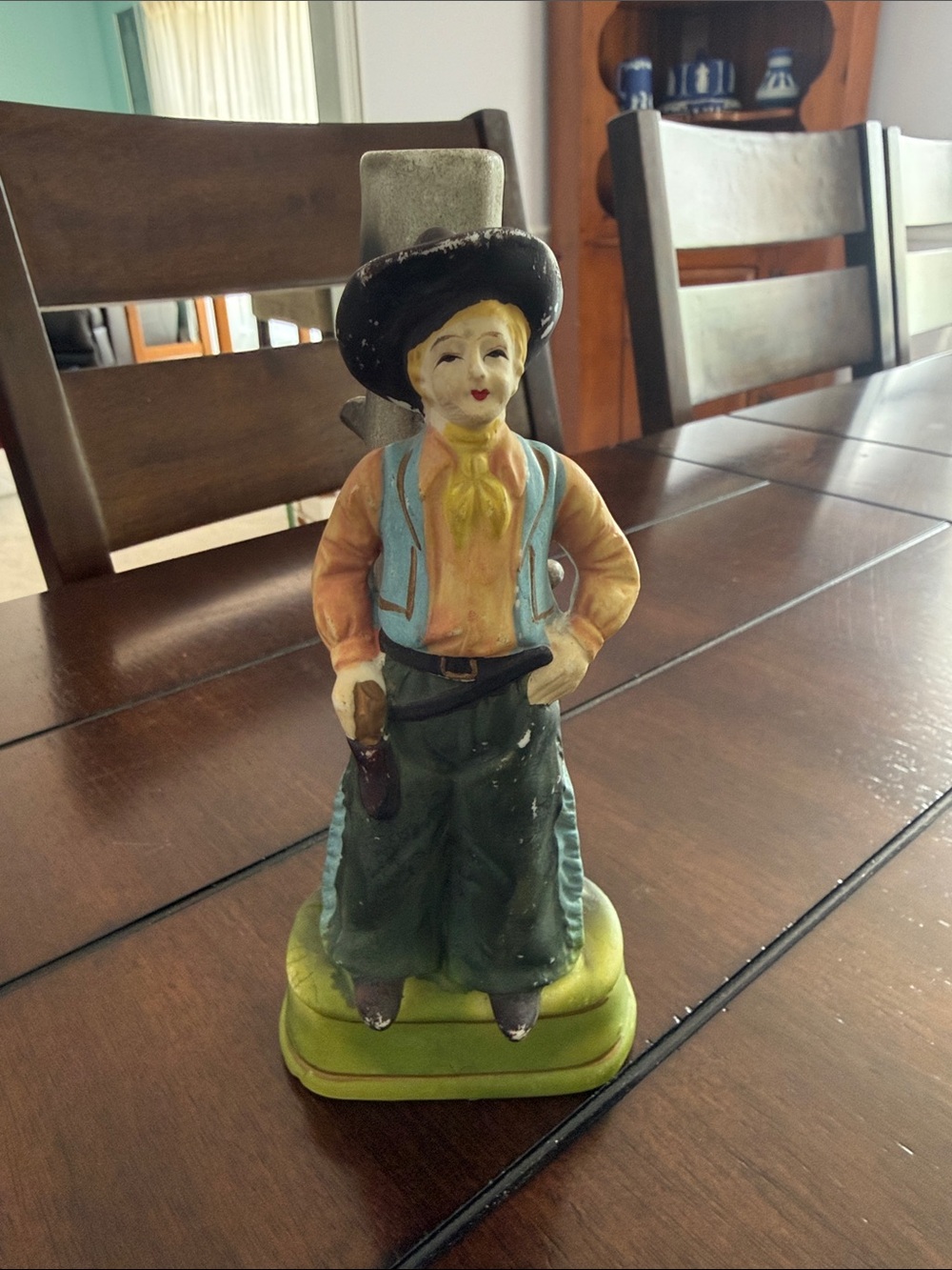 Vintage Hand-Painted Ceramic Cowboy Figurine